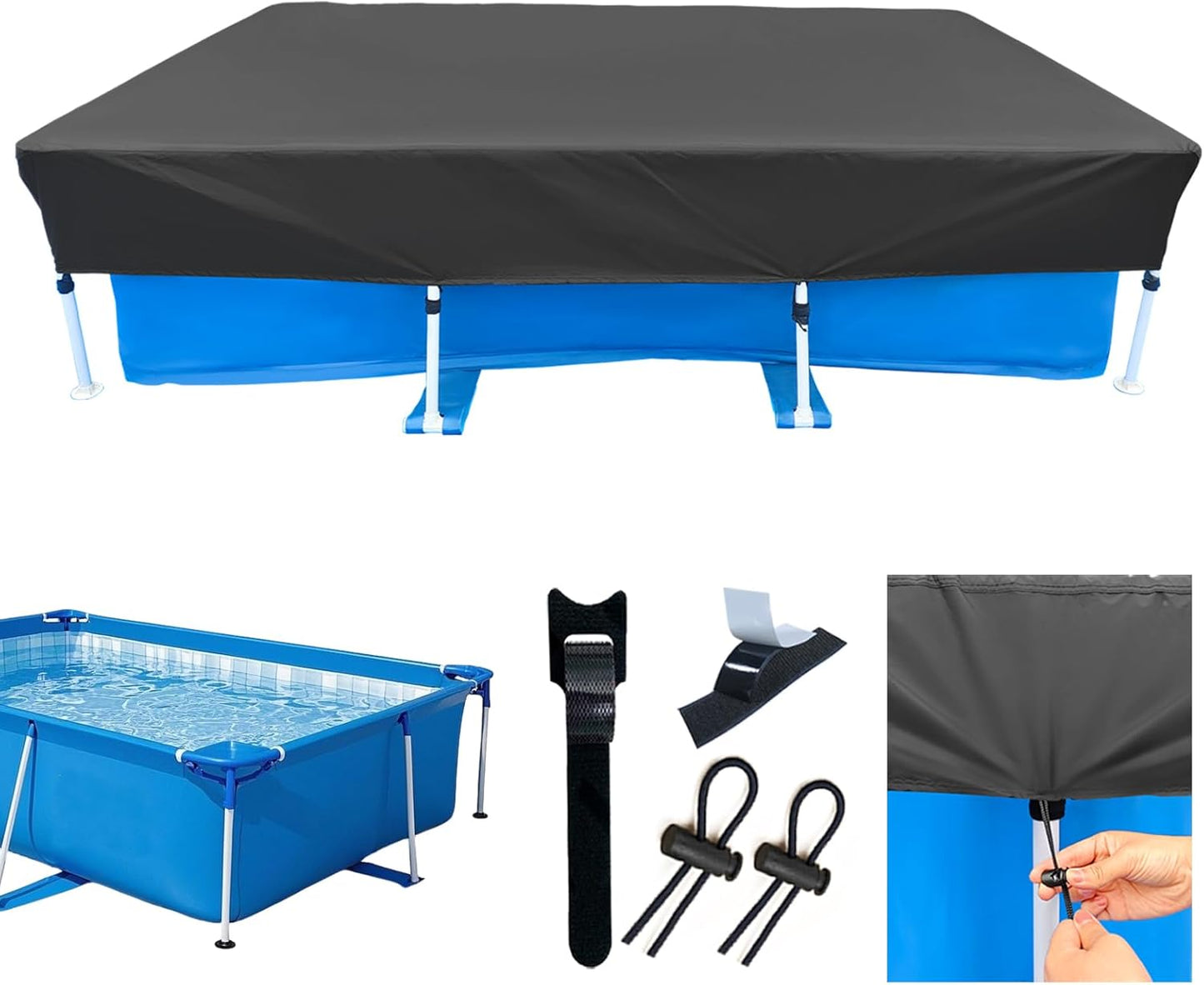 102 X 63 Rectangular Pool Cover for Metal Frame Pools