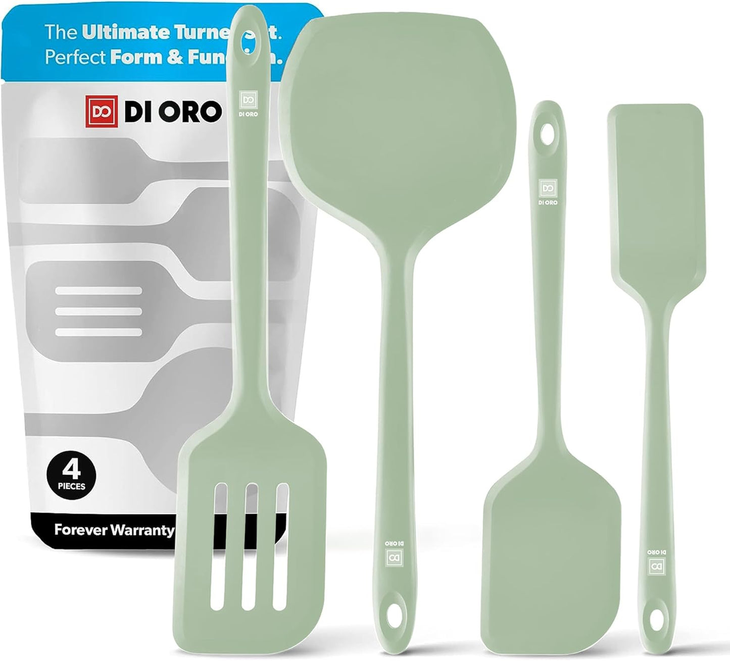 DI ORO Silicone Turner Spatula Set for Nonstick Cookware