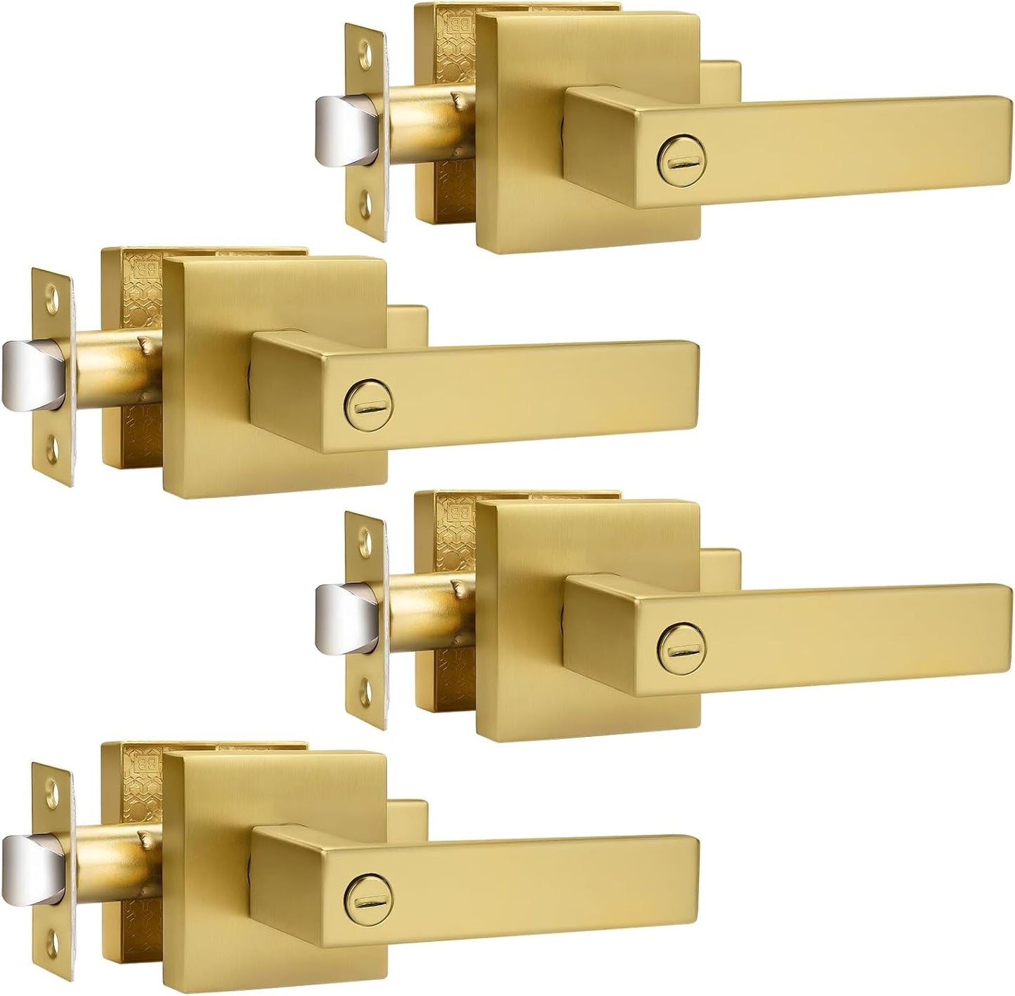 Probrico Gold Privacy Door Handle Lockset for Modern Interiors