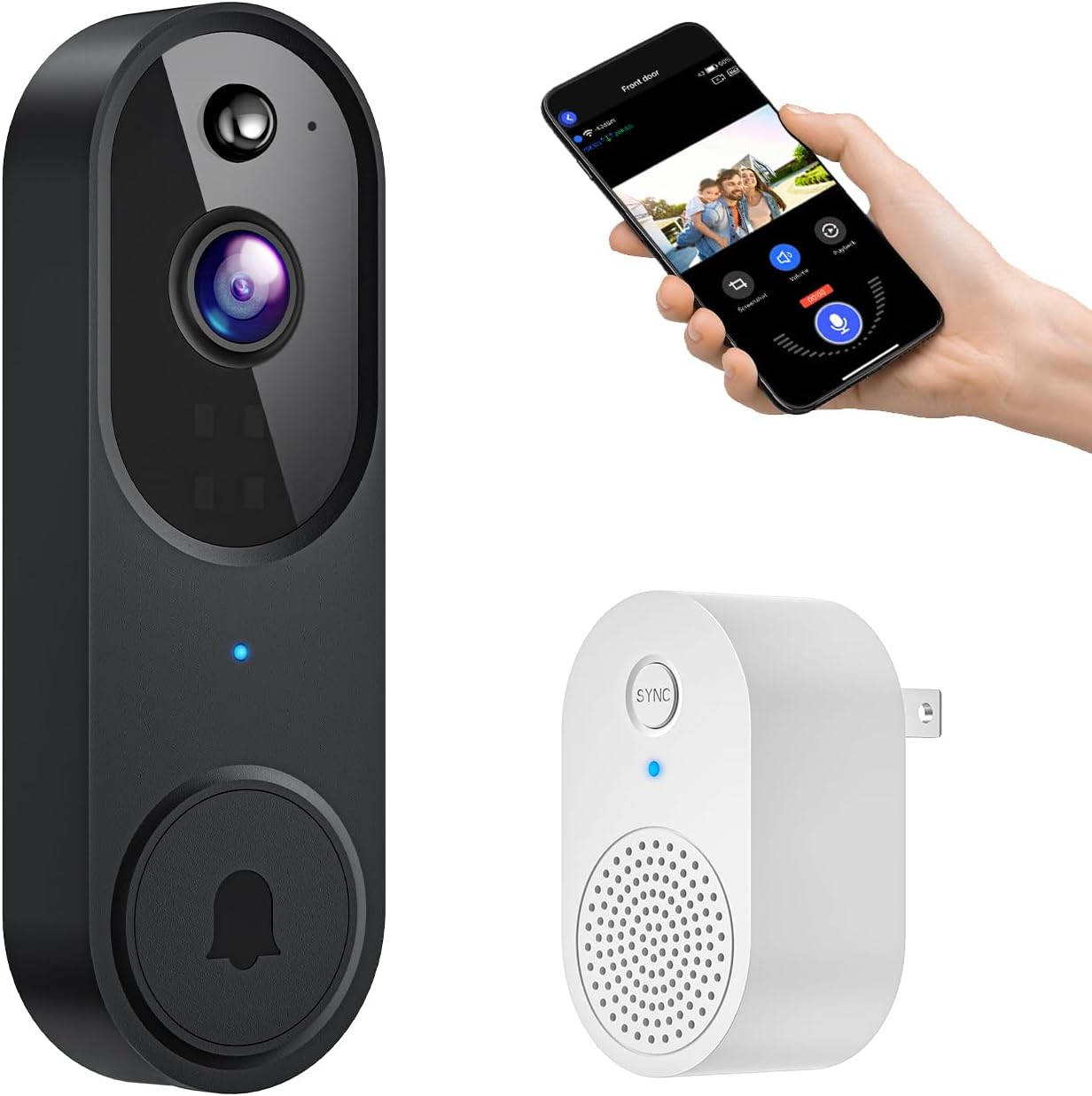 GridTera Smart Doorbell: AI Human Detection, 2-Way Audio