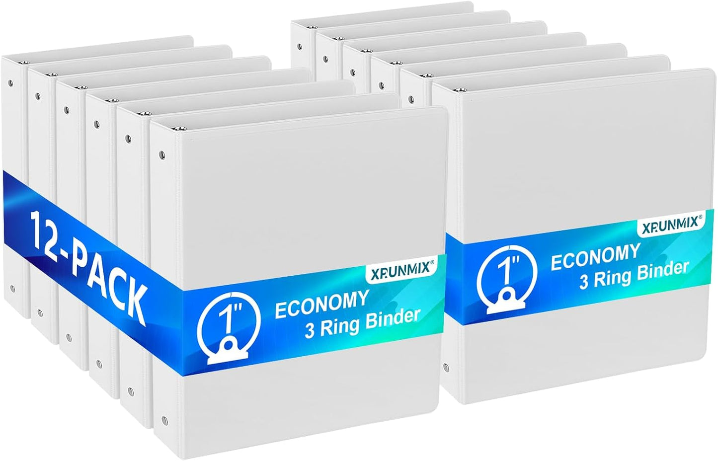 Economy 3-Ring Binders with 1 Inch Round Rings for Organization
