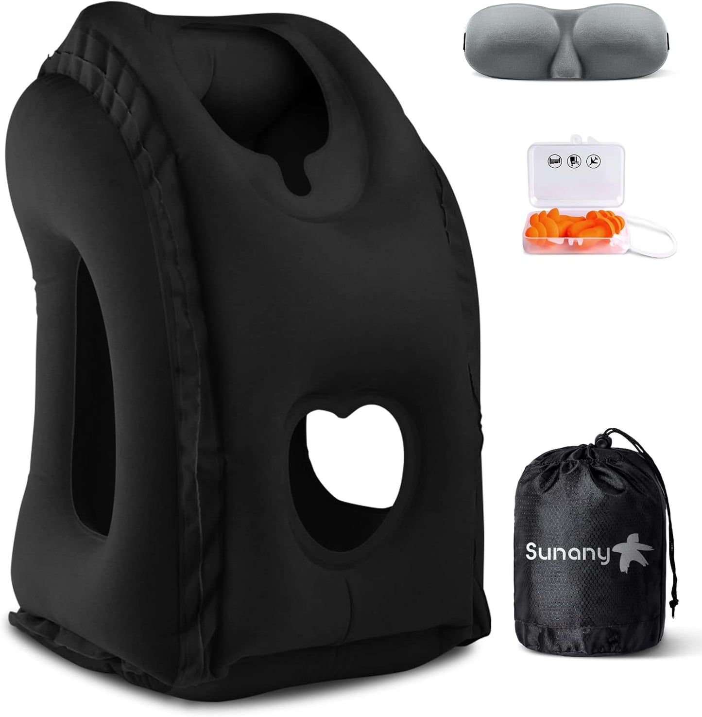 Sunany Inflatable Travel Pillow for Airplanes and Cars