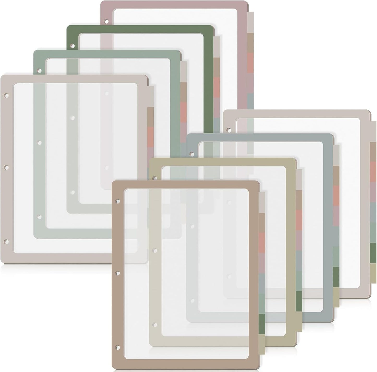 8 Sets Multicolor 3 Ring Binder Dividers for Organizing Files