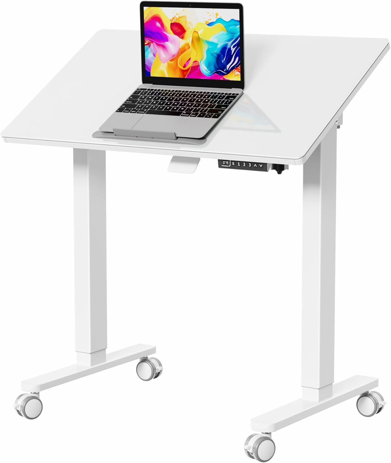 Height Adjustable Glass Standing Desk - Liftsync