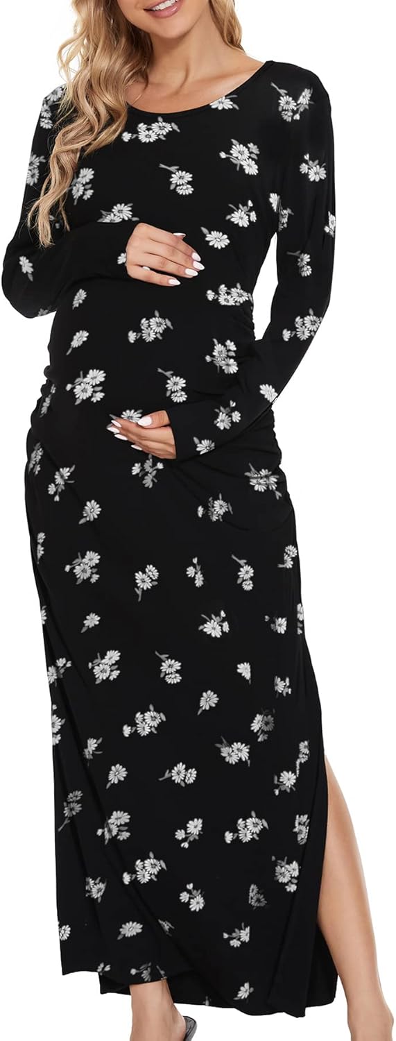 Smallshow Women's Split Maternity Dress for Comfortable Style