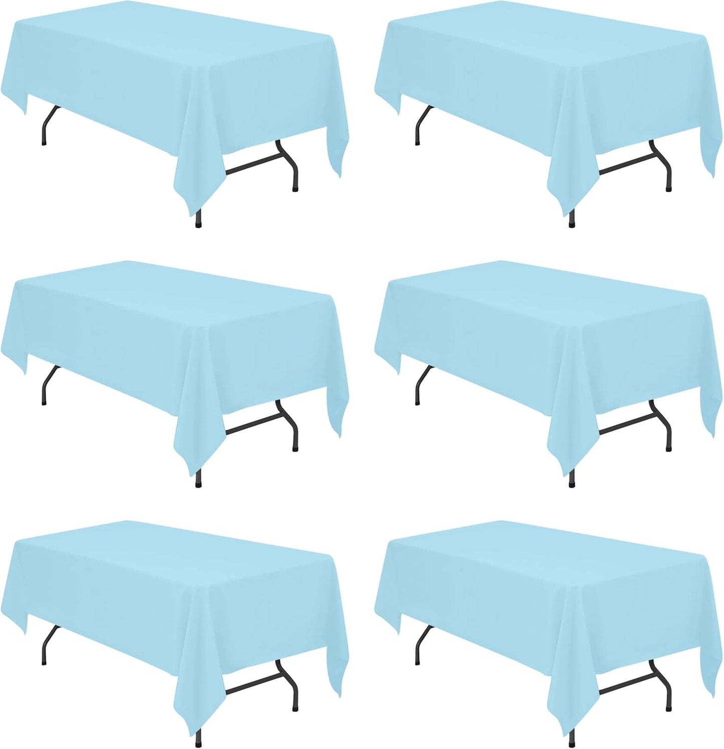 BRILLMAX 6 Pack Light Blue Tablecloths for Elegant Events