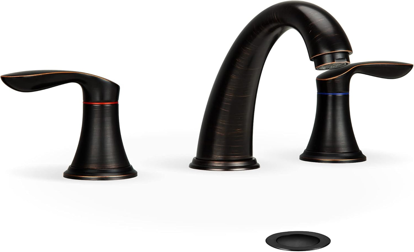 Widespread ORB Bathroom Sink Faucet with Pop-Up Drain Design