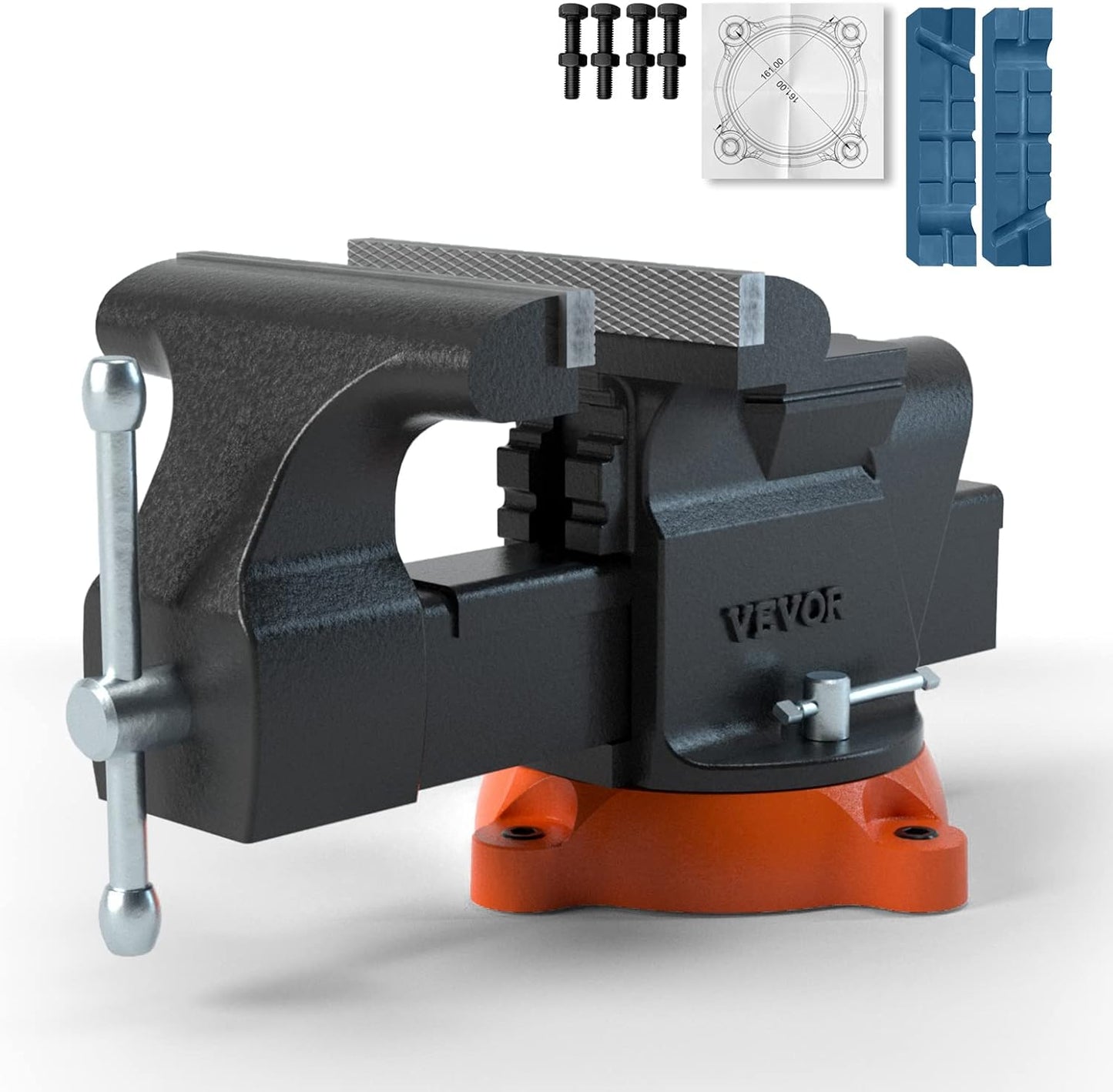 VEVOR 6-Inch Bench Vise with 360-Degree Swivel Base for Durability