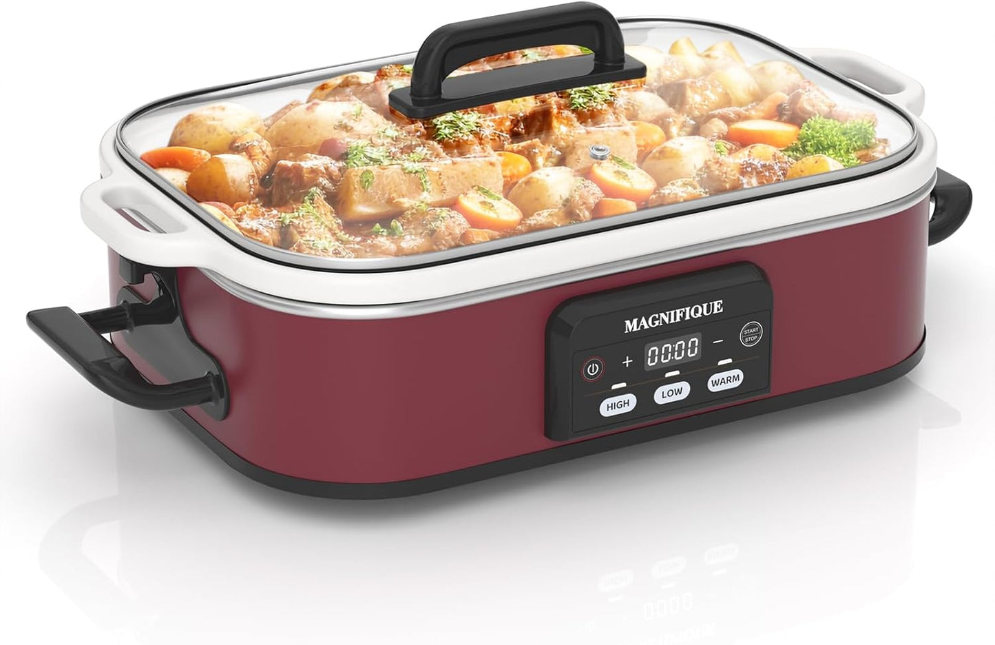 4 Quart Casserole Programmable Slow Cooker for Family Dinners