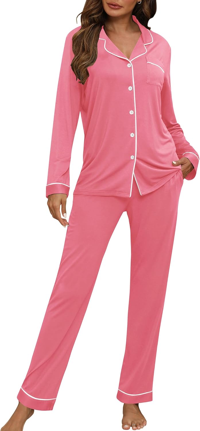 HNG Women Pajama Set Long Sleeve Sleepwear for Ultimate Comfort