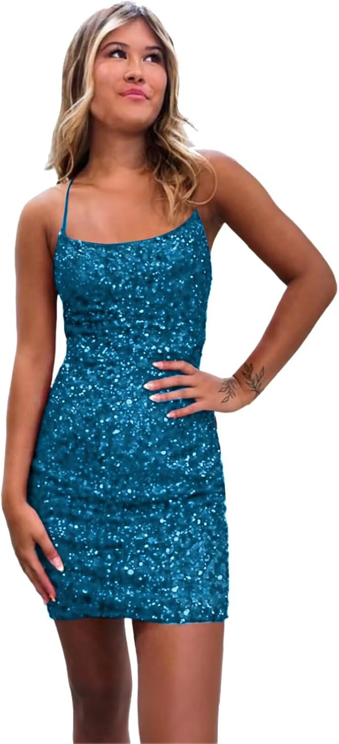 Sparkly Sequin Homecoming Dresses for Teens Short Corset Dress