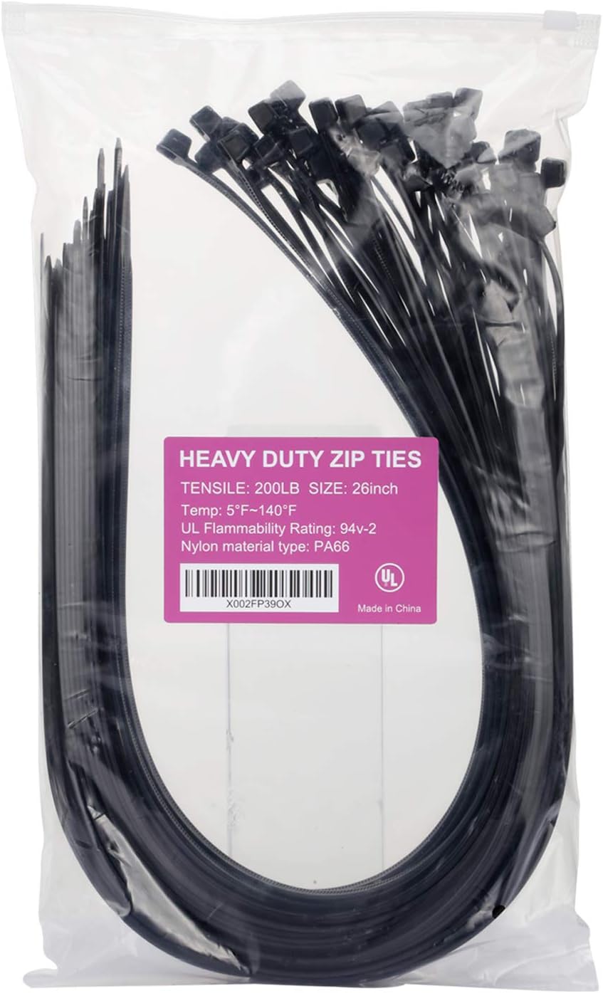 60 Extra Long Heavy Duty Zip Ties - Secure with Confidence!