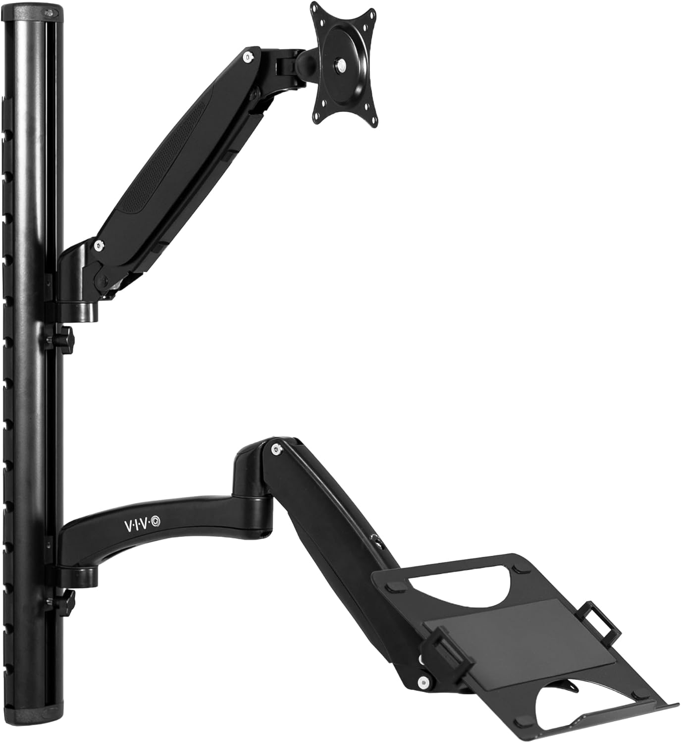 VIVO Sit-Stand Wall Mount Adjustable Workstation for Screens