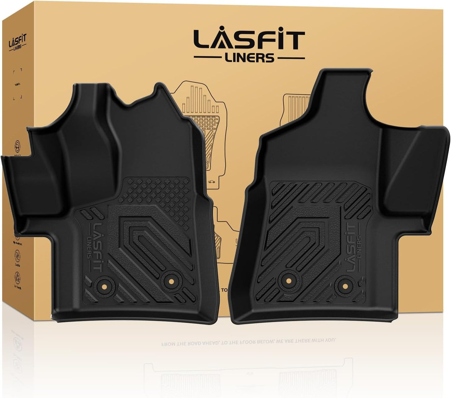 LASFIT Front Floor Mats for 2022-2026 Ford Transit 150/250/350