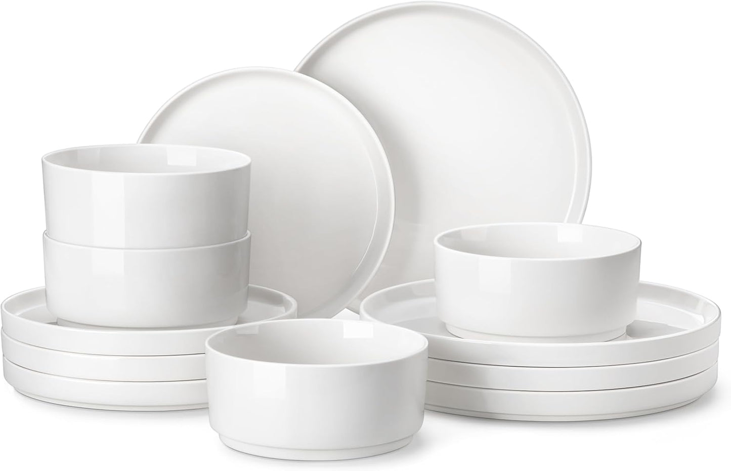 MALACASA 12 Pieces Porcelain Dinnerware Set for Modern Dining