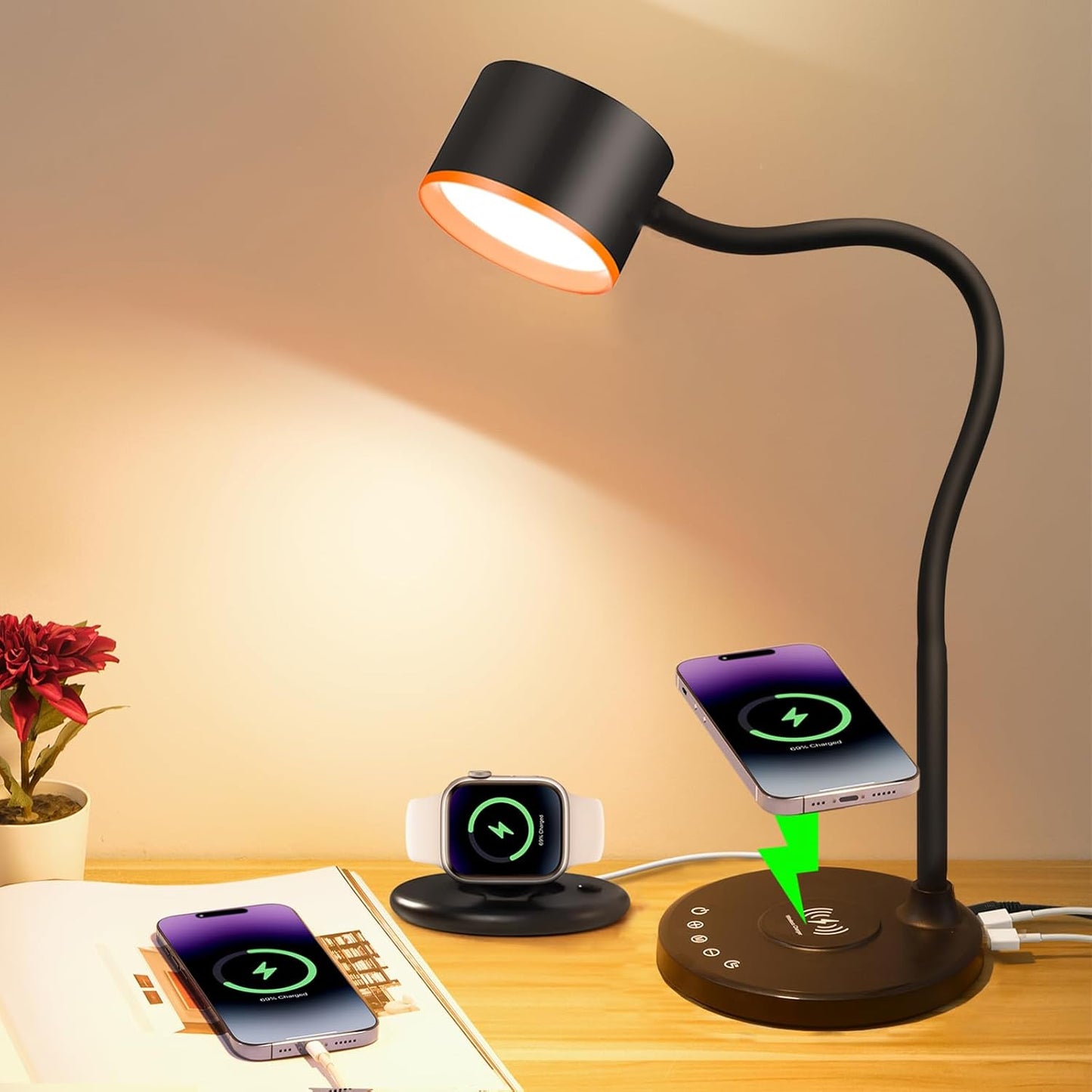 LiFMIRA Desk Lamp: Wireless Charging & Eye-Caring Light