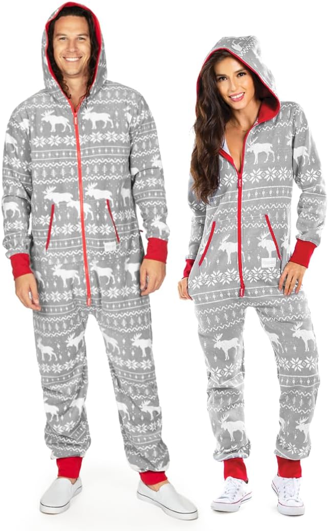 Tipsy Elves Christmas Onesies for Adults - Comfy Holiday Jumpsuits