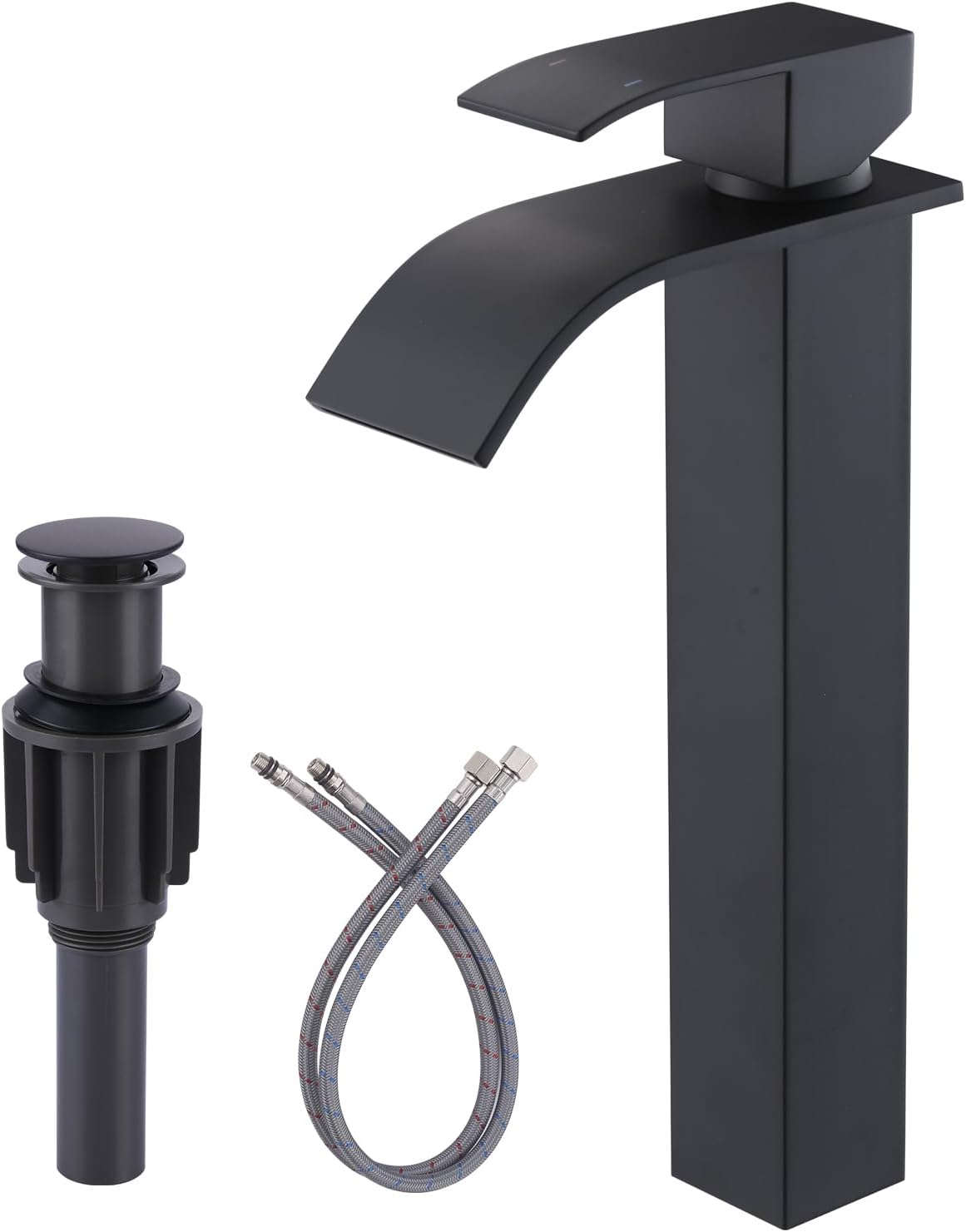 Vessel Sink Faucet Matte Black: Elegant Waterfall Design