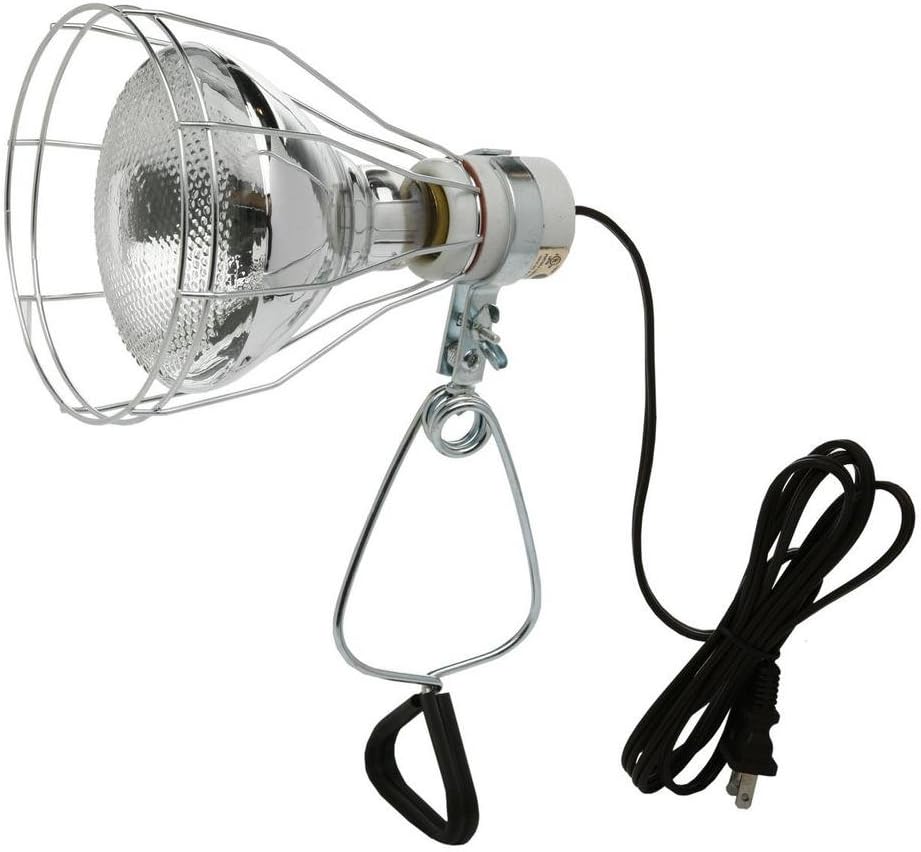 Brooder Heat Lamp with Wire Grill & Clamp