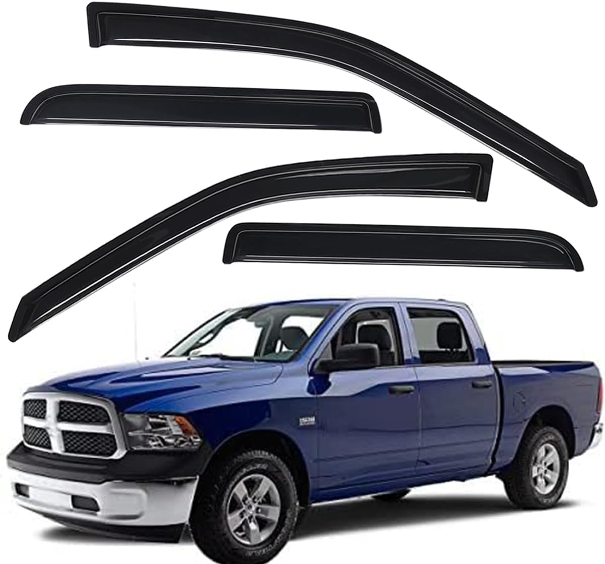 Extra Durable Outside-Mount Car Window Visors for Dodge Ram