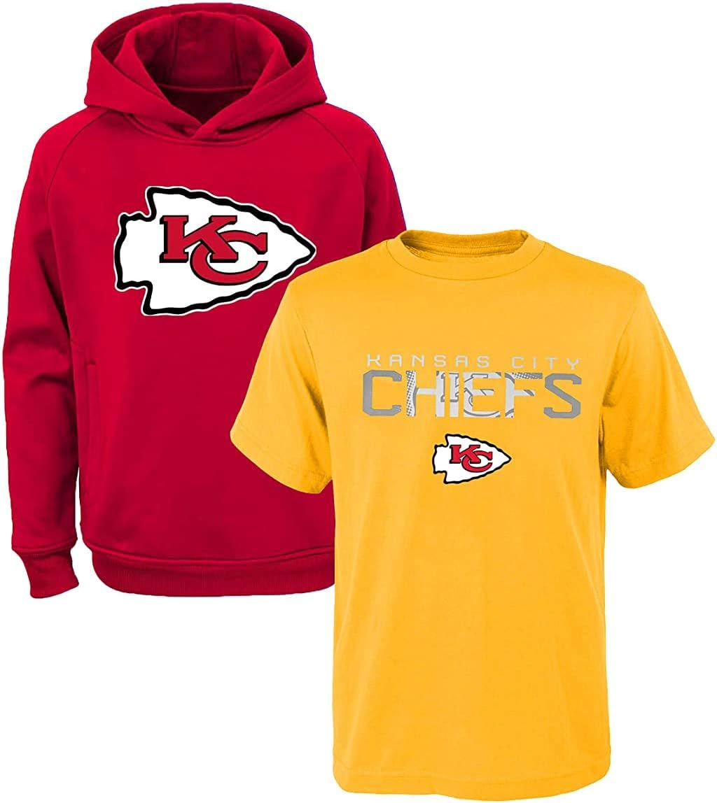 NFL Youth Polyester Performance Hoodie & T-Shirt 2 Pack Set
