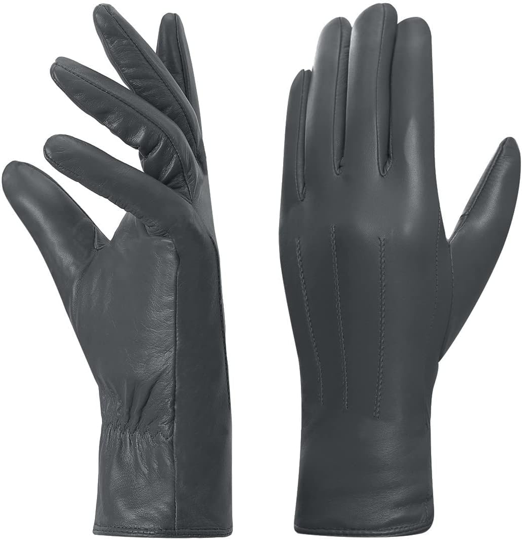 Harssidanzar Women's Touchscreen Leather Gloves GL018