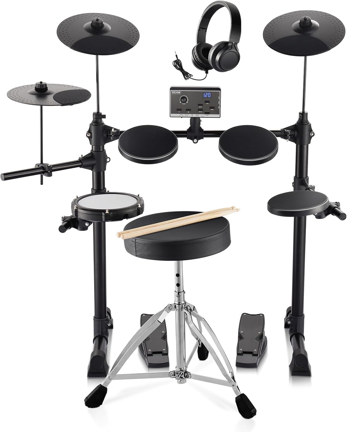 VEVOR Electric Drum Set with 15 Kits & 150 Sounds for All