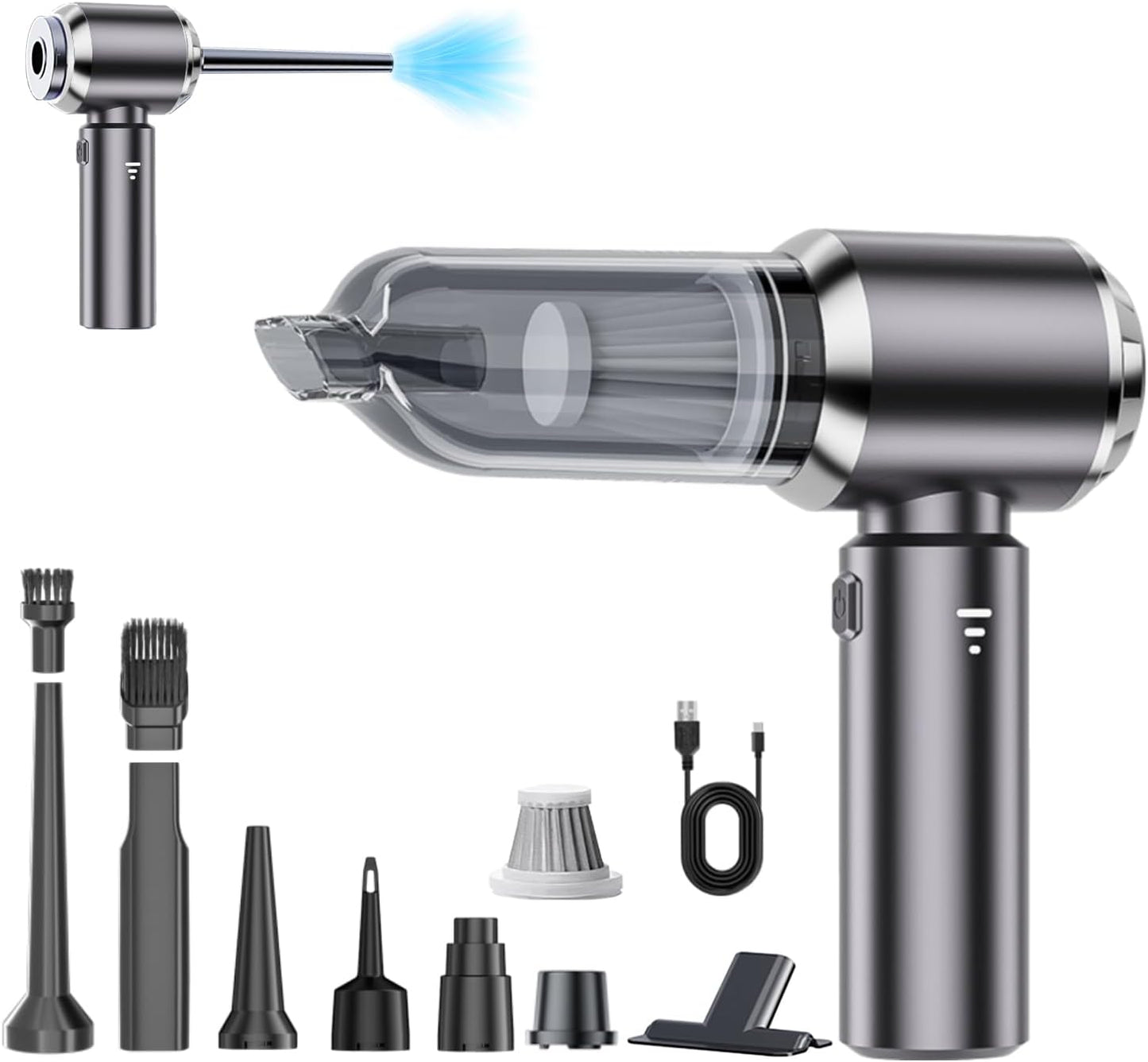 High Power 4-in-1 Car Vacuum - Cordless & LED Display