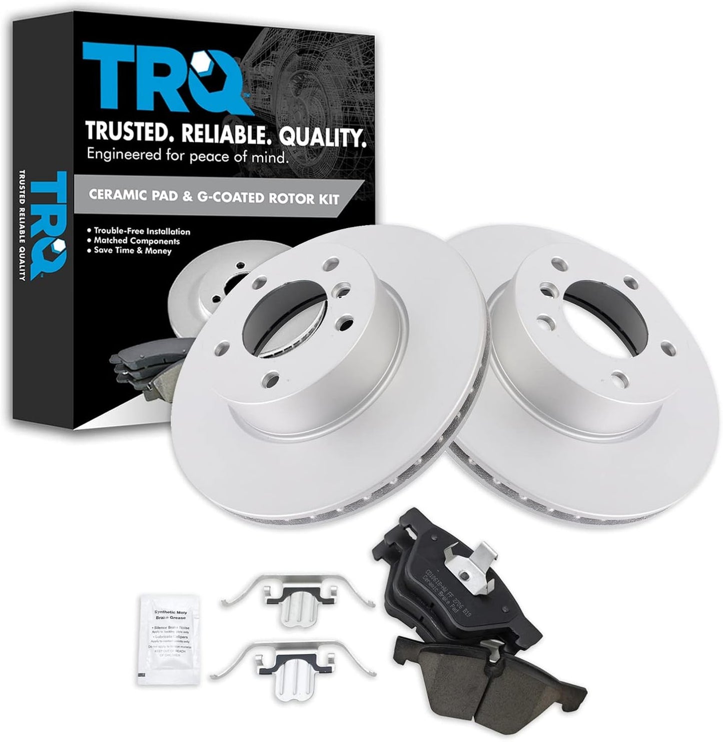 TRQ Front Brake Pad & Rotor Kit for BMW 128i 325i 328i Models