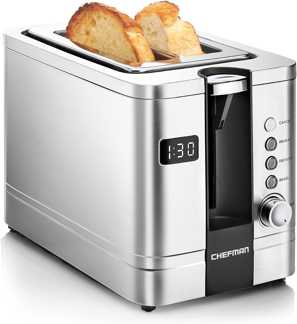Chefman 2-Slice Digital Toaster with Extra-Wide Slots for Bagels