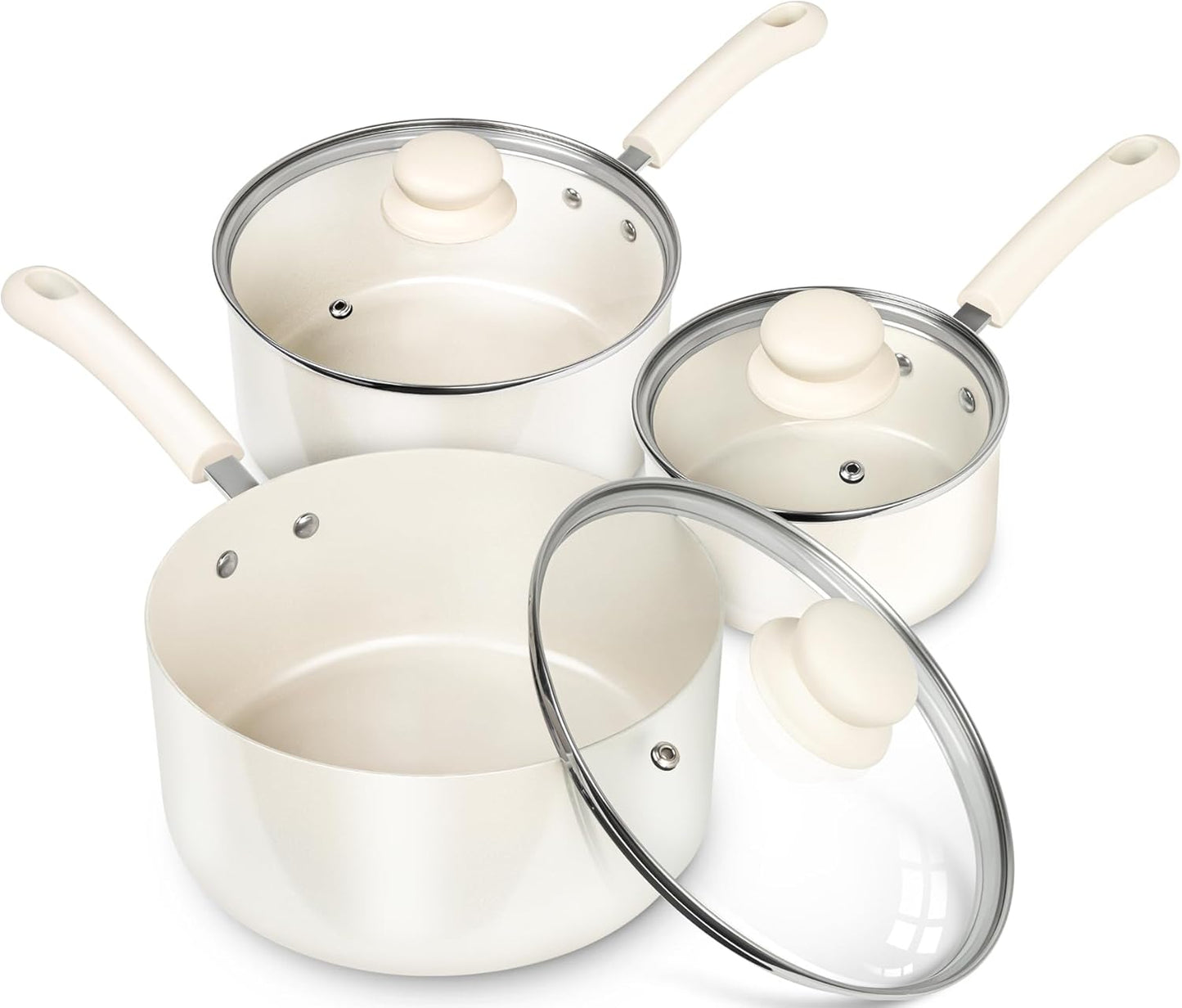 MICHELANGELO Nonstick Sauce Pan Set for Healthy Cooking