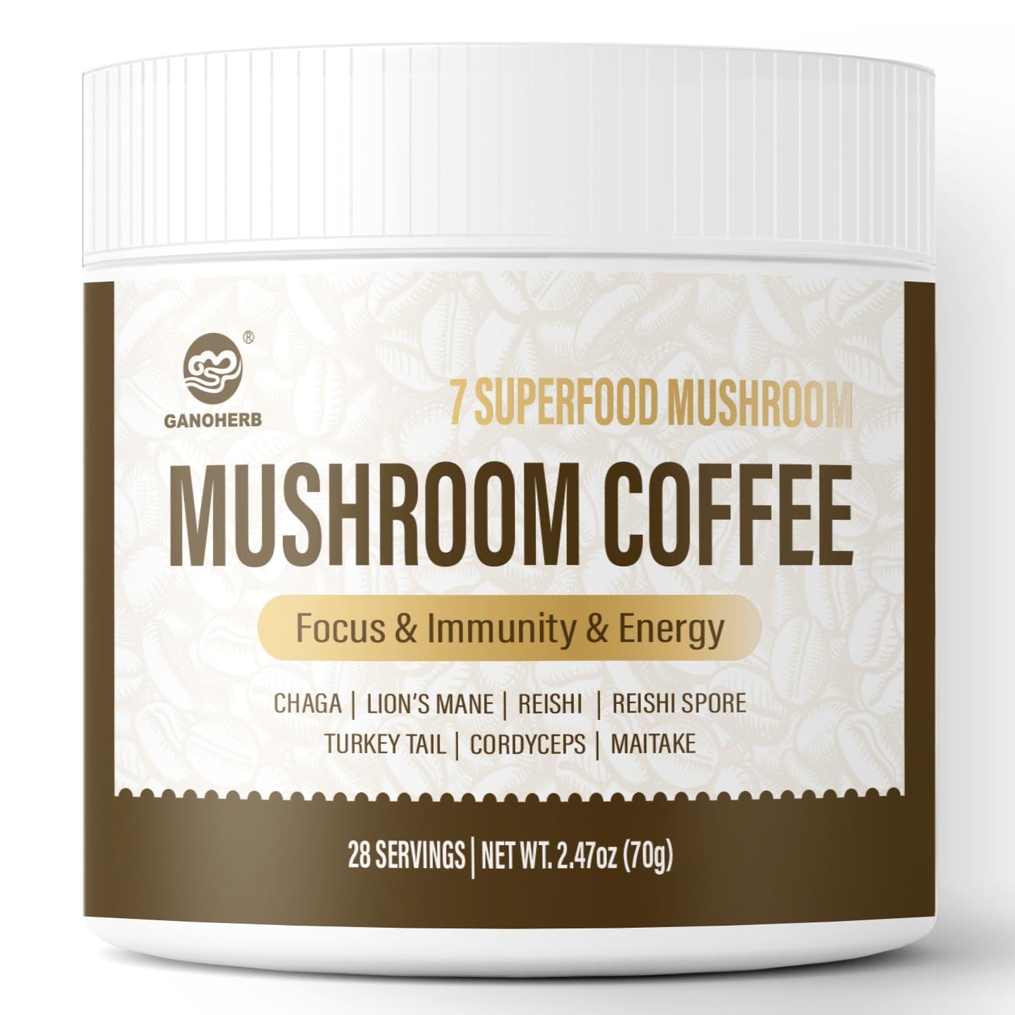 Focus & Energy Boost: GANOHERB Mushroom Coffee
