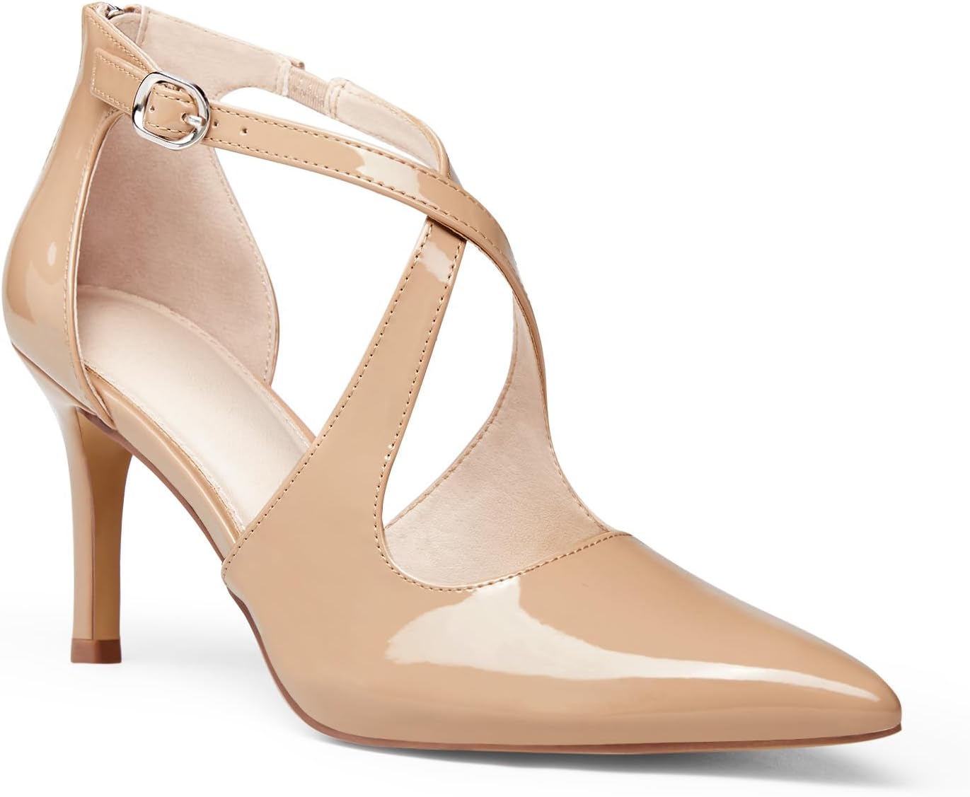 Minshluu Womens Pumps High Heels with Crossed Strap Design