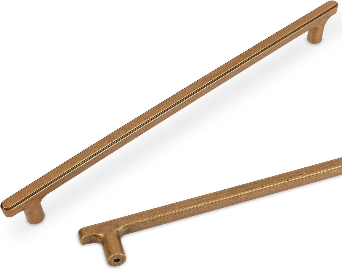 COTYKILEY Antique Brass Kitchen Cabinet Handles - 6 Pack 15Inch