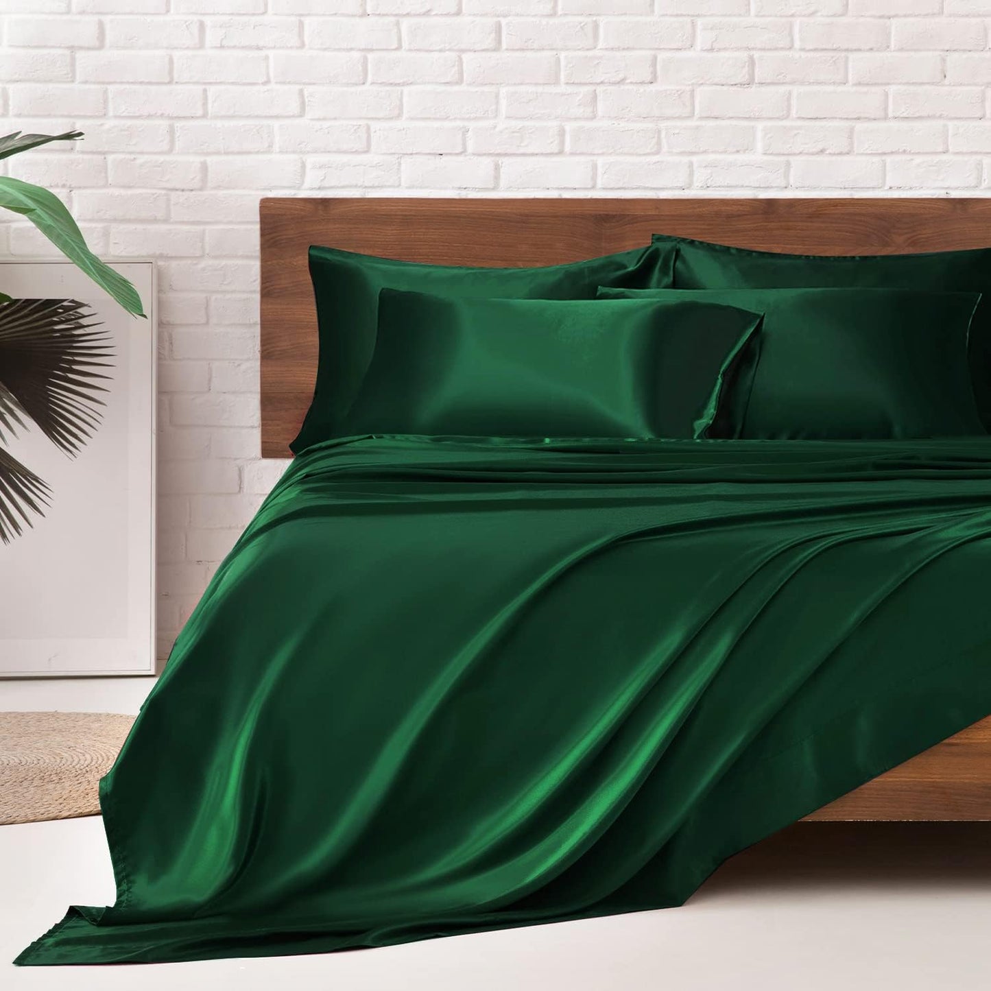 MR&HM Satin Bed Sheets King Size Set for Luxurious Comfort