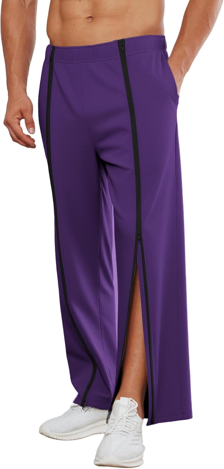 Deyeek Tear Away Pants for Men with Full Zipper Legs Design
