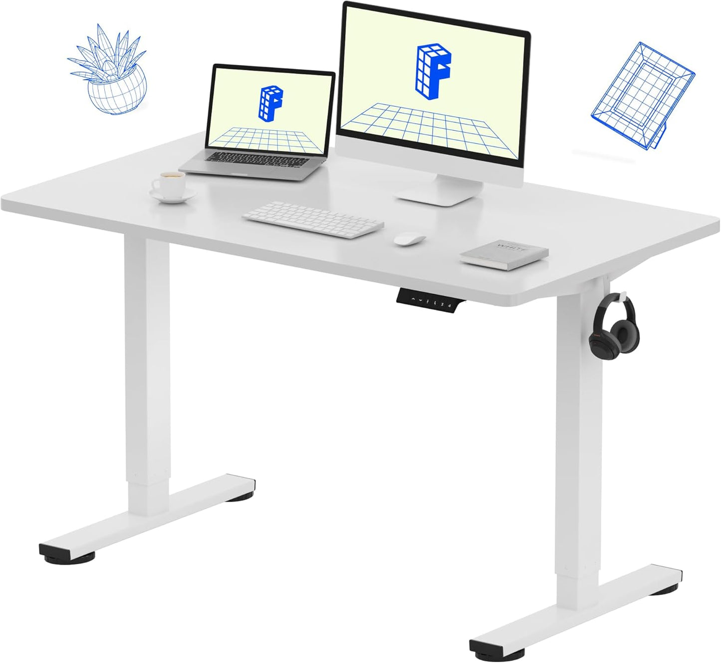 FLEXISPOT EN1 48x24 Electric Standing Desk - Effortlessly Adjustable