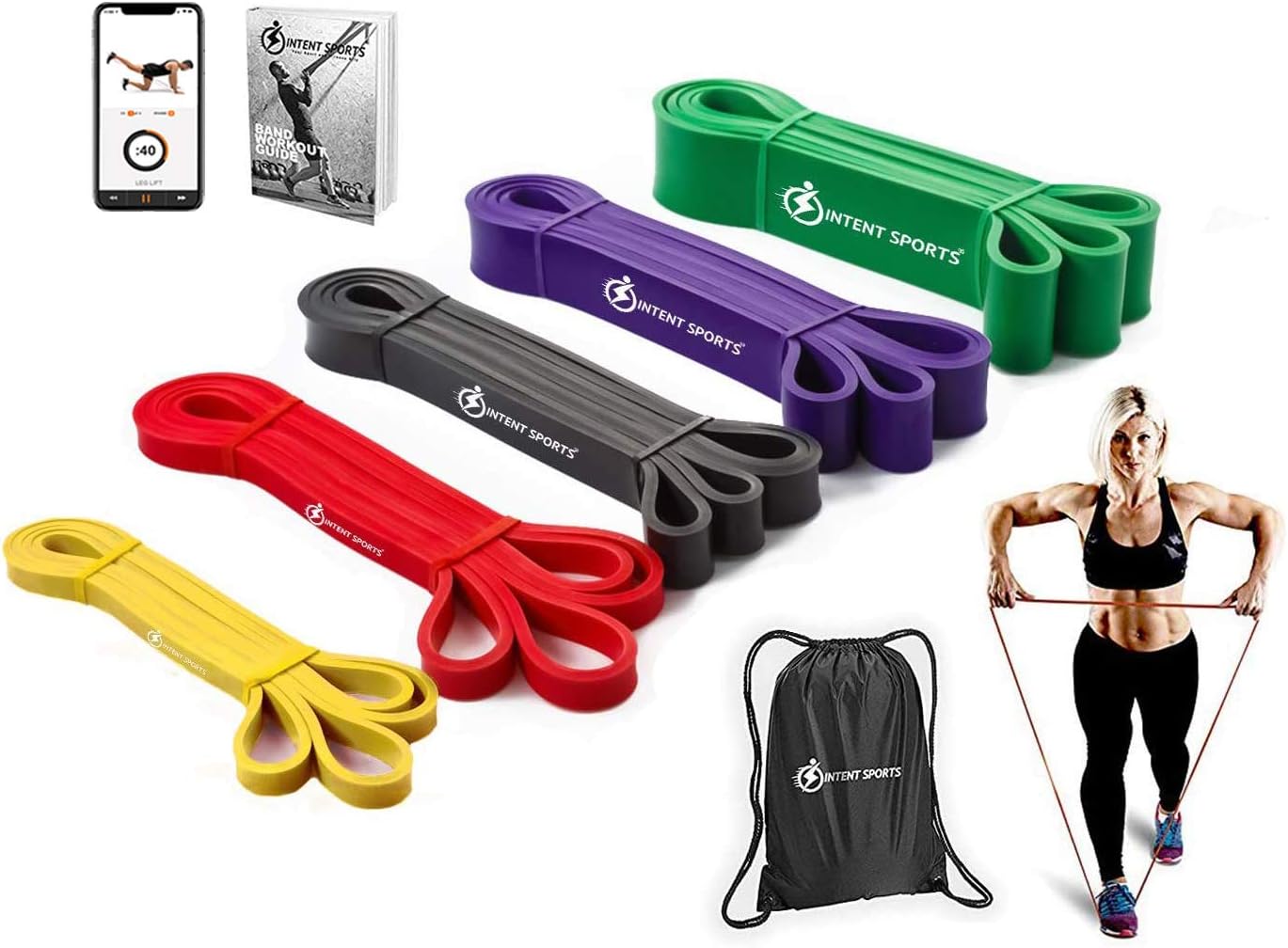 INTENT SPORTS Pull Up Assist Bands for Fitness and Mobility Work