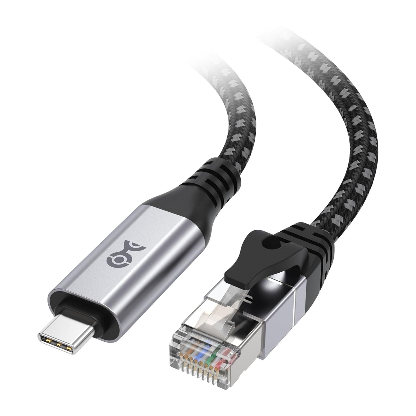 10ft Braided USB C to Ethernet Cable - Gigabit Speed