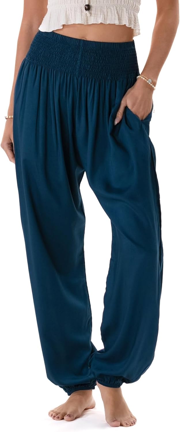 Lotus and Luna Women's Harem Pants for Beach and Lounge Style