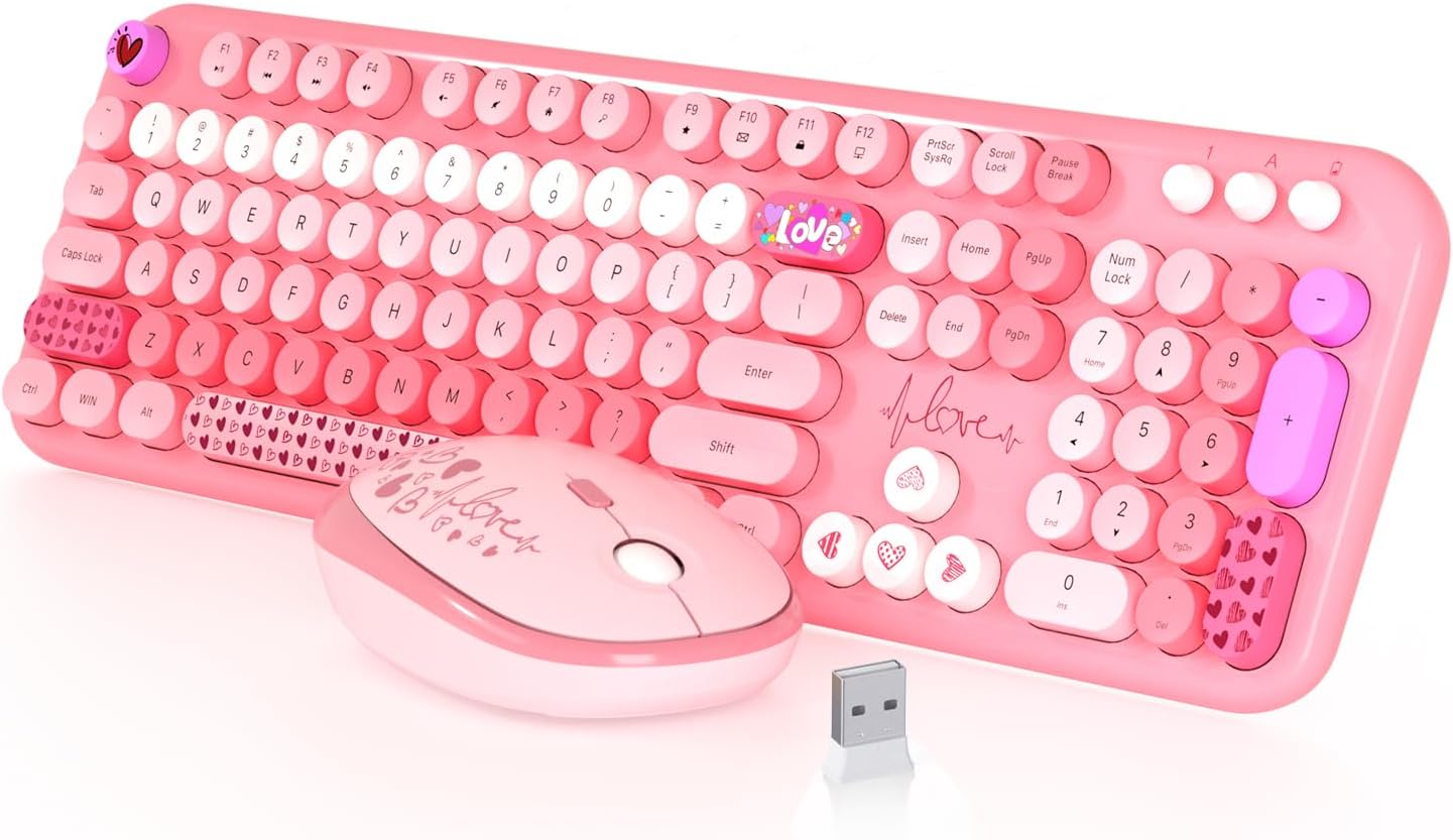 MOFII Cute Retro Wireless Keyboard & Mouse Set