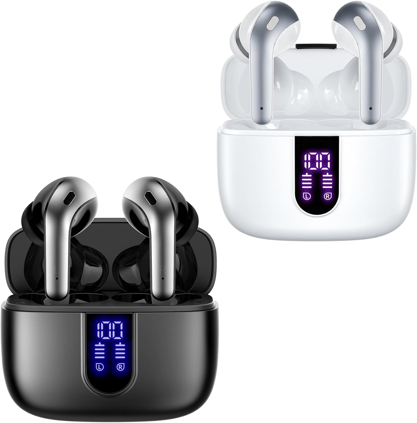 TAGRY True Wireless Earbuds 60H Playback - Black/White