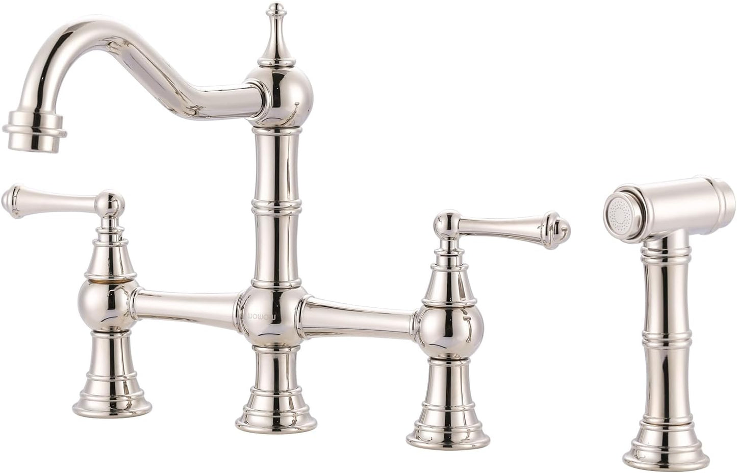 Bridge Kitchen Faucet with Side Sprayer for Elegant Kitchens
