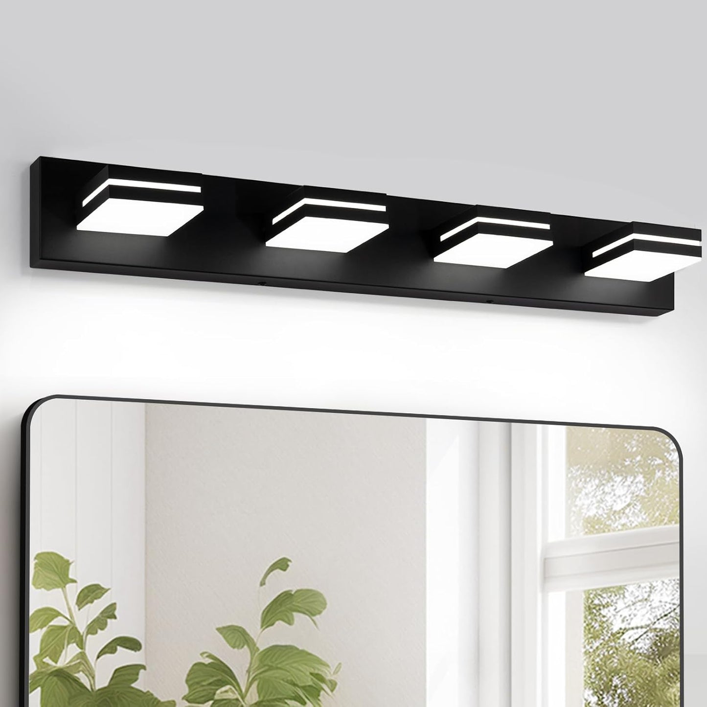 OKELI 4-Light Bathroom Vanity Light with Dimmable Features