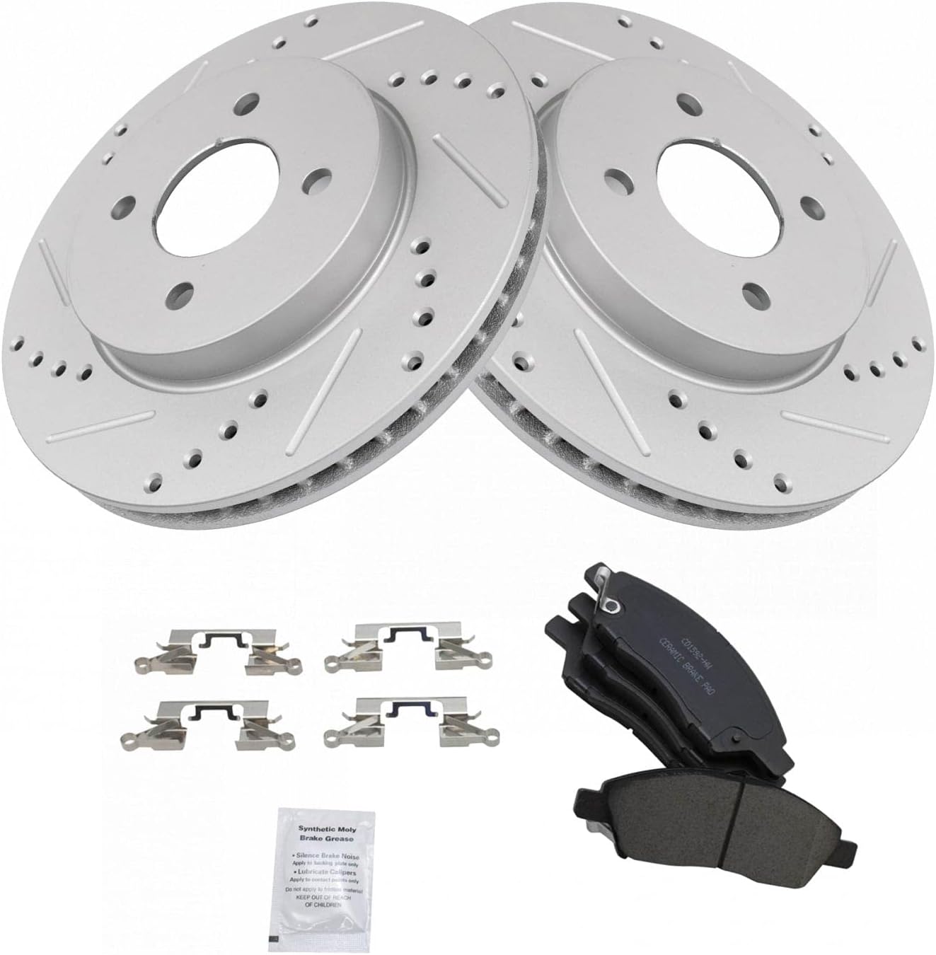 TRQ Front Performance Brake Pad & Rotor Kit for Nissan Versa