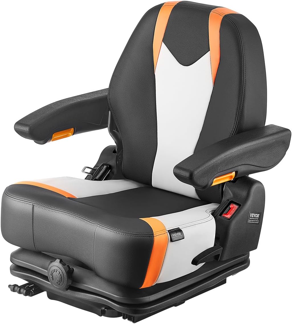 VEVOR Universal Forklift Seat with Adjustable Suspension Design