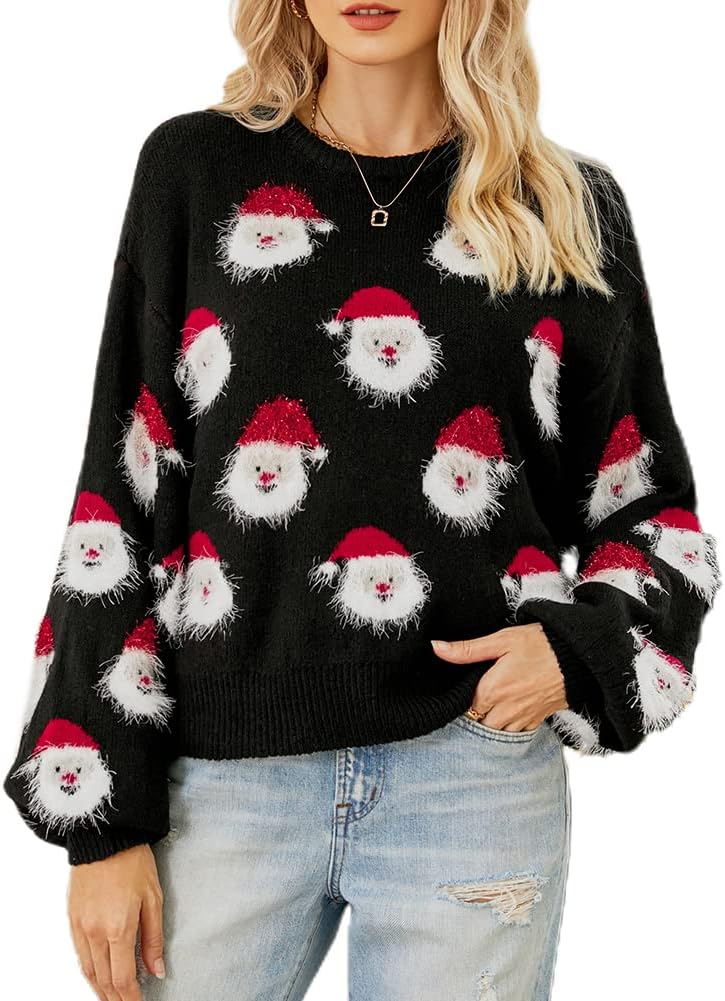 Womens Casual Leopard Print Knitted Pullover Sweater for All Occasions