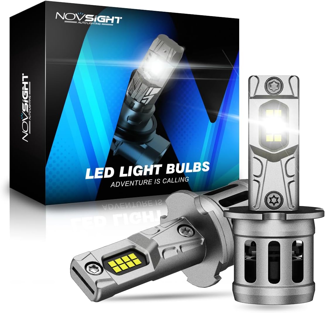 NOVSIGHT H3 Bulbs: 600% Brighter 6500k Cool White Fog Lights
