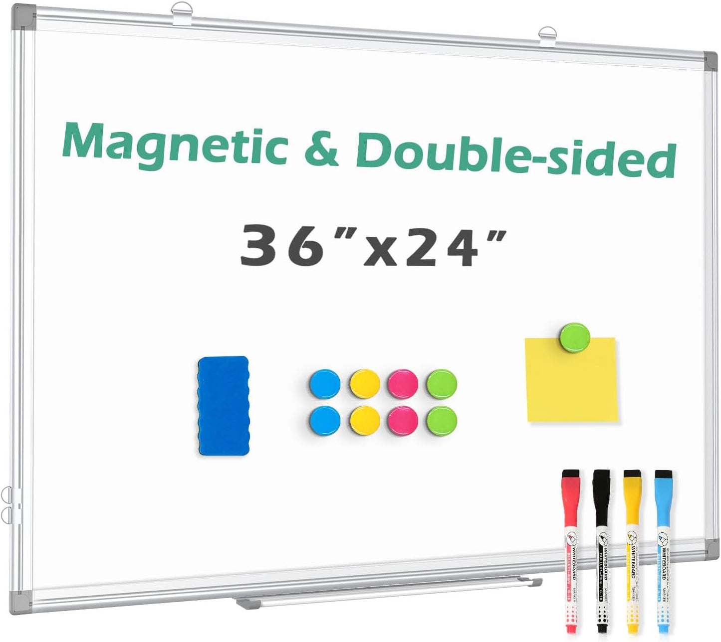 Double Sided Magnetic White Board for Home, Office, and School