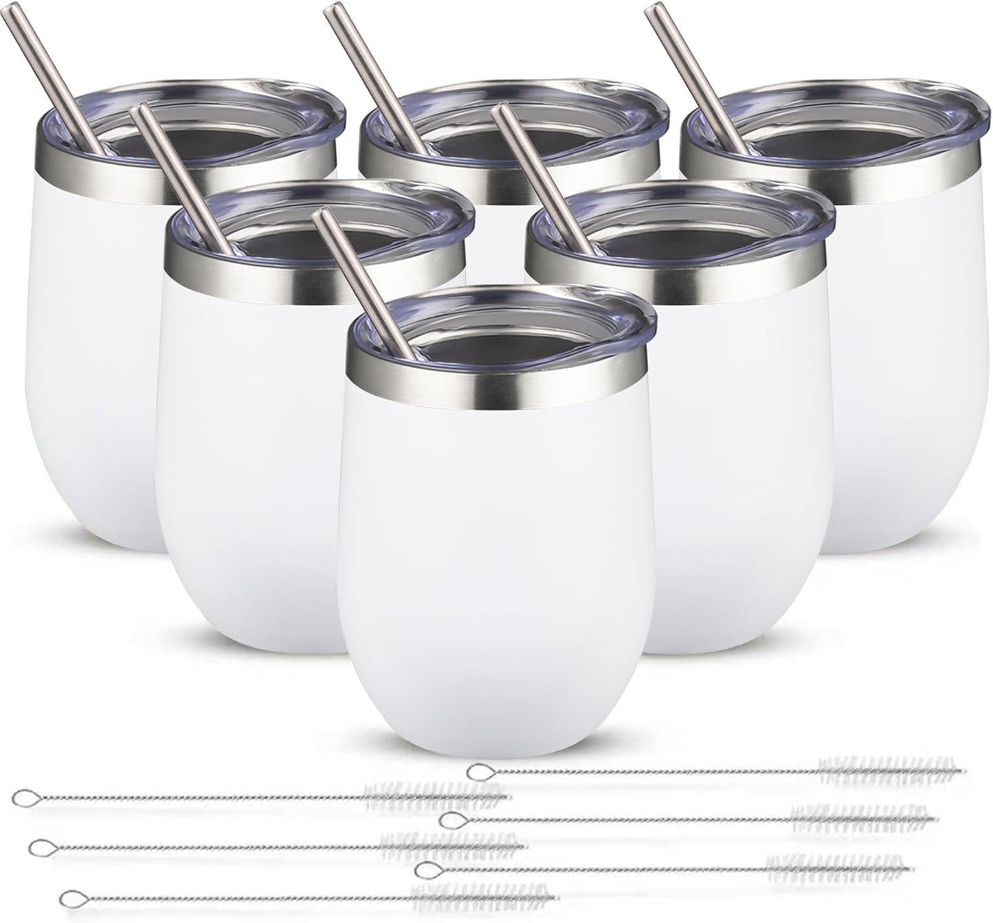 12oz Wine Tumbler Glasses with Lid for Hot and Cold Drinks